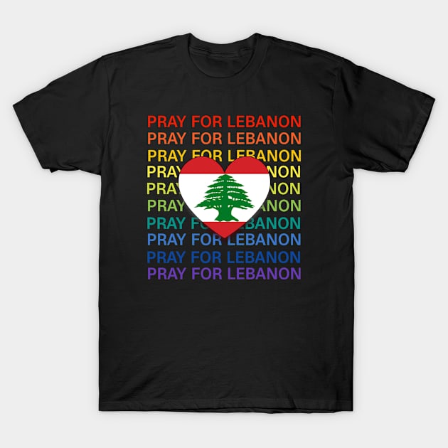 Pray for lebanon٧ T-Shirt by  Memosh Everything 